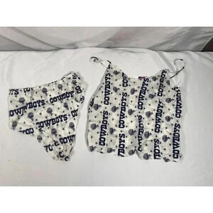 Dallas Cowboy’s Women's Pajama Set Silk Shorts Short Sleeve Size L